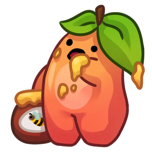 🍯 Стикер «Applepeach dude» для Telegram