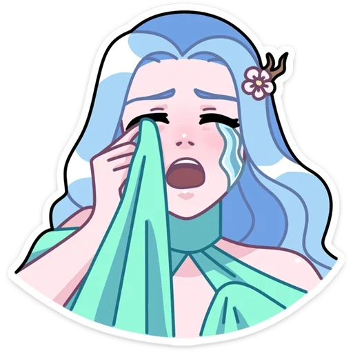 😭 Стикер «Нимфа Апрель» для Telegram