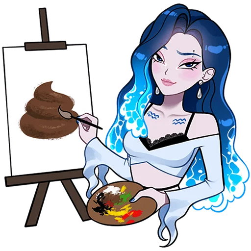 ♒️ Стикер «Акварина Без Текста» для Telegram