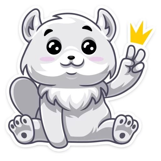 ✌ Стикер «Arcty the polar fox Аркти из вк» для Telegram