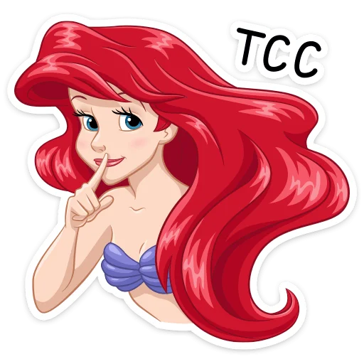 🤫 Стикер «Ариэль» для Telegram