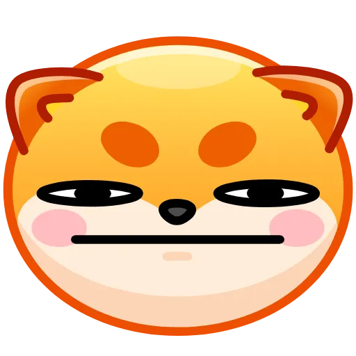 😑 Стикер «Fox emoji» для Telegram
