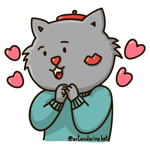 🥰 Стикер «Art&Wine» для Telegram