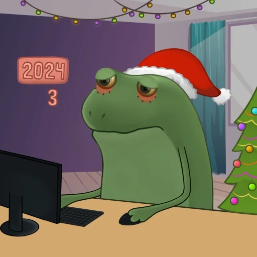 🎄 Стикер «frogs» для Telegram