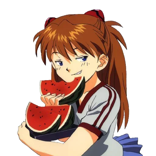 🍉 Стикер «A lot of Asuka (Evangelion)» для Telegram