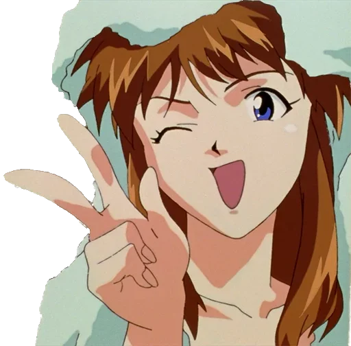✌️ Стикер «A lot of Asuka (Evangelion)» для Telegram