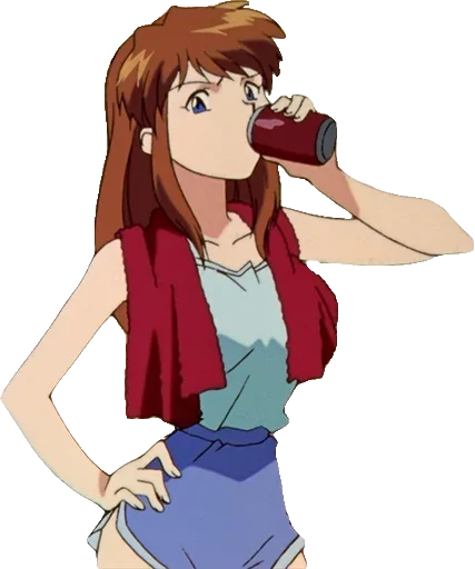 🍺 Стикер «A lot of Asuka (Evangelion)» для Telegram