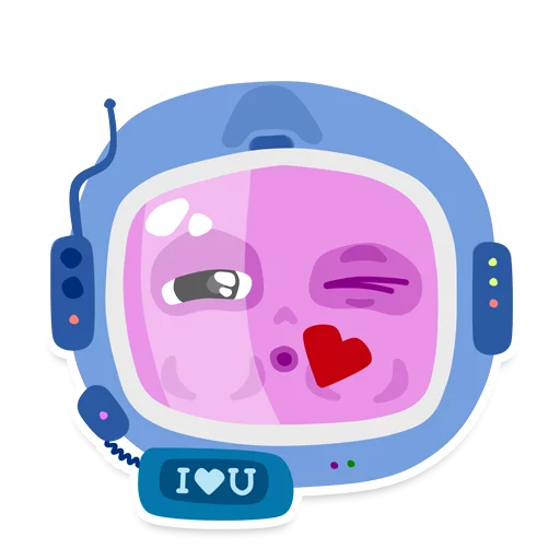 😘 Стикер «Космонавты» для Telegram
