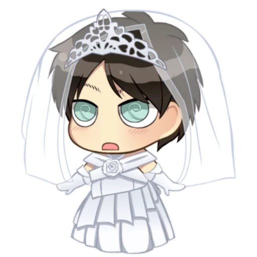 😟 Стикер «attack on titan chibi .saku» для Telegram