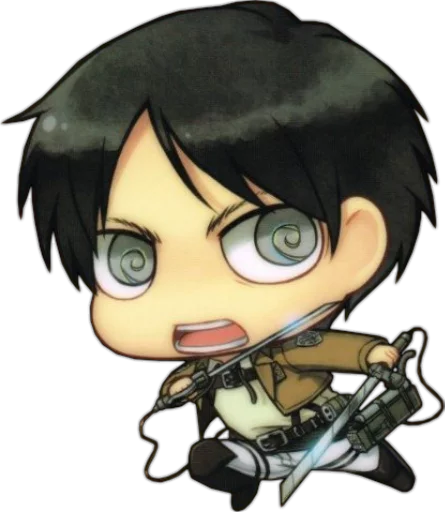 😨 Стикер «attack on titan chibi .saku» для Telegram