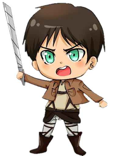 😡 Стикер «attack on titan chibi .saku» для Telegram