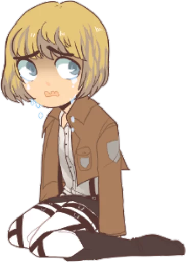 😭 Стикер «attack on titan chibi .saku» для Telegram