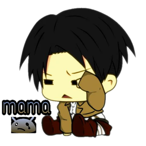 😭 Стикер «attack on titan chibi .saku» для Telegram