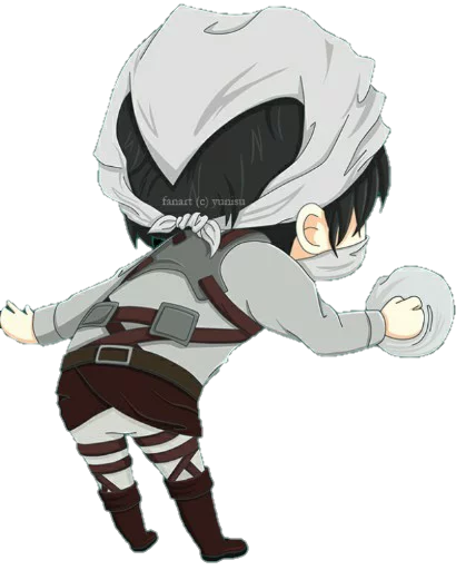 😐 Стикер «attack on titan chibi .saku» для Telegram