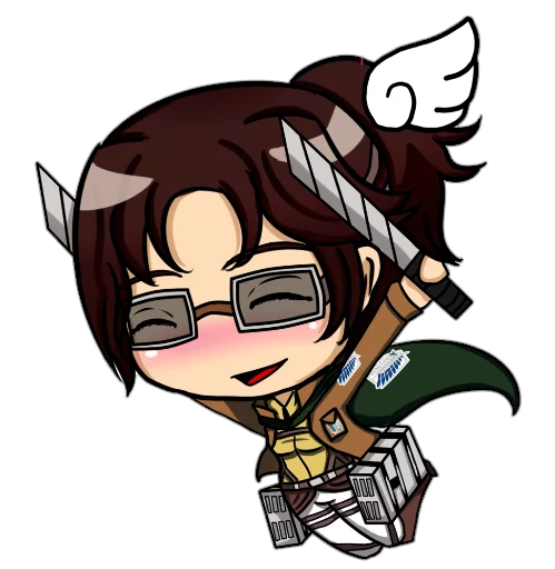 😈 Стикер «attack on titan chibi .saku» для Telegram