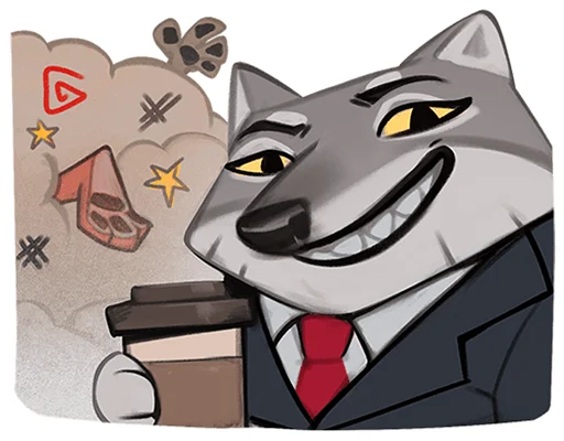 🐺 Стикер «Волк Ауф без надписей» для Telegram