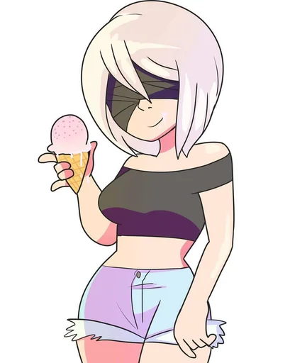 🍦 Стикер «NieR Automata» для Telegram