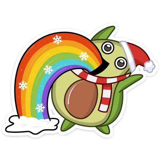 🌈 Стикер «Праздничный Авокадик» для Telegram