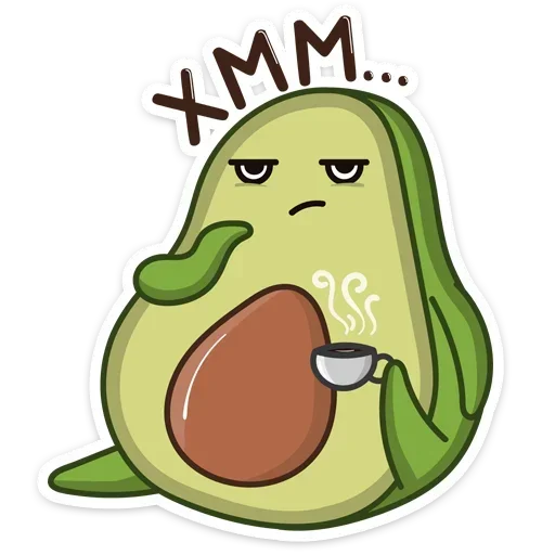 🤔 Стикер «Авокадик. Милый. Жирный. Твой любимый» для Telegram