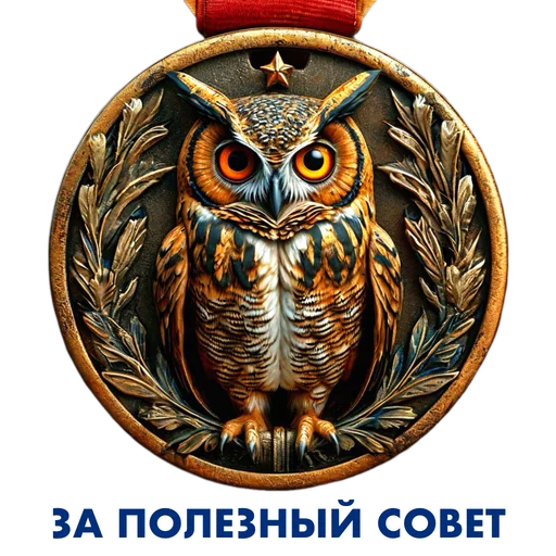 🦉 Стикер «Награды за достижения» для Telegram