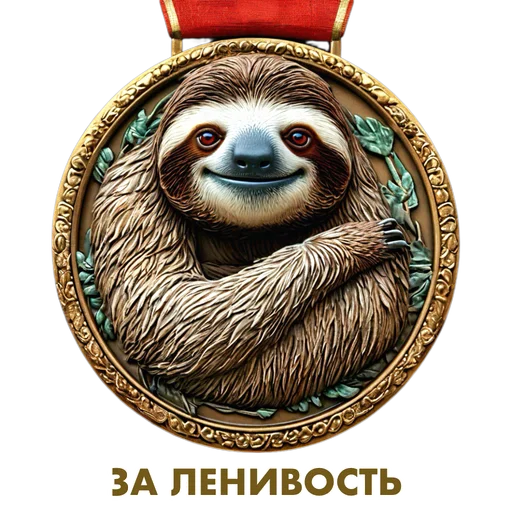 🦥 Стикер «Награды за достижения» для Telegram