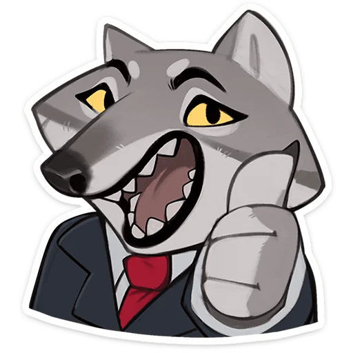 🐺 Стикер «Волк Ауф и его мудрые цитаты» для Telegram