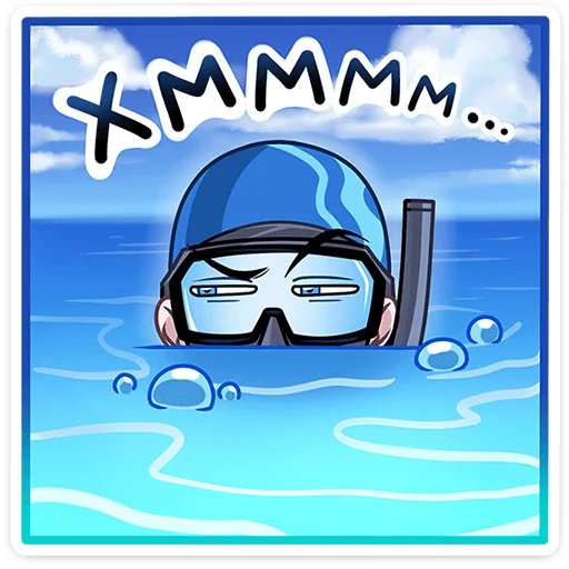 🏊 Стикер «Аквалангист Аксель» для Telegram