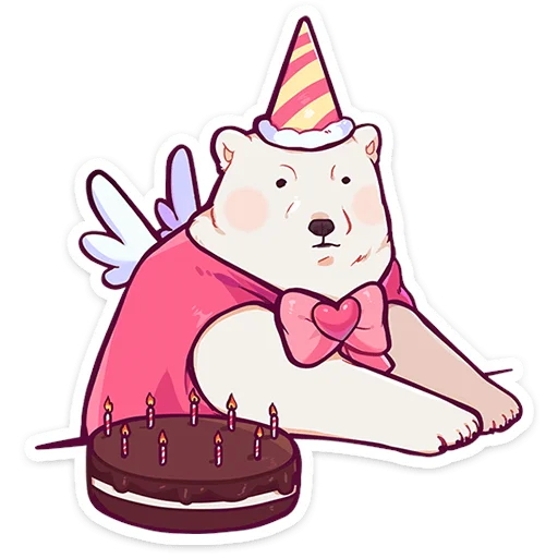 🥳 Стикер «Мишка Малышка» для Telegram