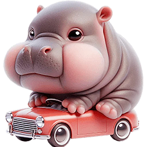 🚗 Стикер «Малыш бегемотик» для Telegram