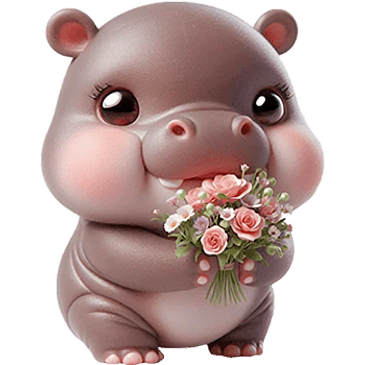 💐 Стикер «Малыш бегемотик» для Telegram