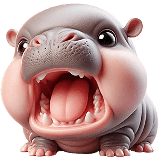 😤 Стикер «Малыш бегемотик» для Telegram