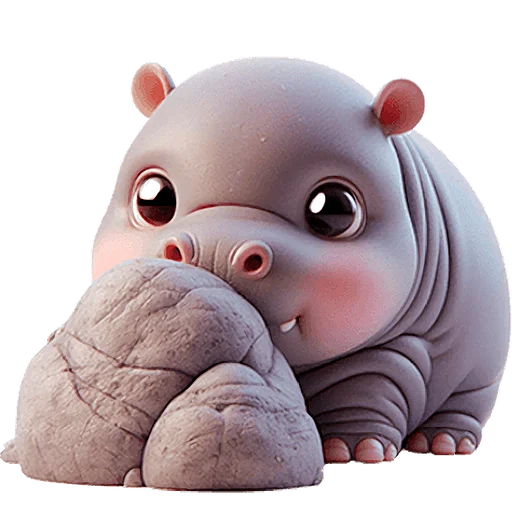 🥺 Стикер «Малыш бегемотик» для Telegram