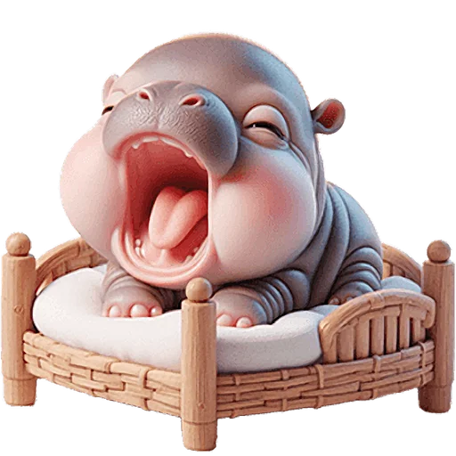 🥱 Стикер «Малыш бегемотик» для Telegram