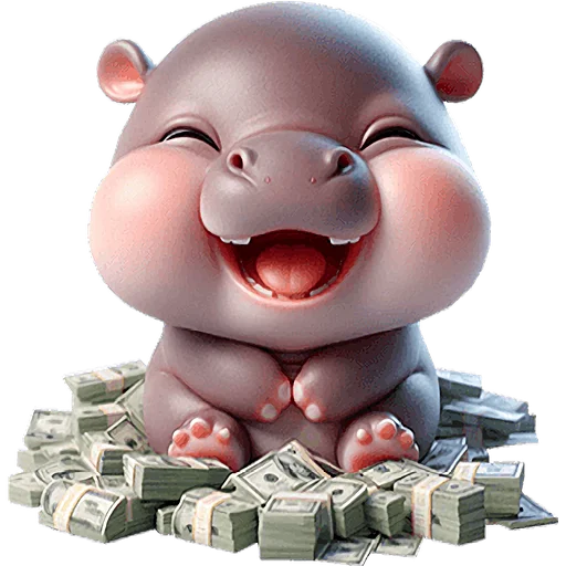 🤑 Стикер «Малыш бегемотик» для Telegram