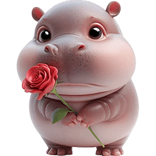 🌹 Стикер «Малыш бегемотик» для Telegram