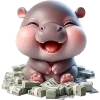 🤑 Эмодзи «Малыш бегемотик» для Telegram