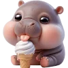 🍦 Эмодзи «Малыш бегемотик» для Telegram