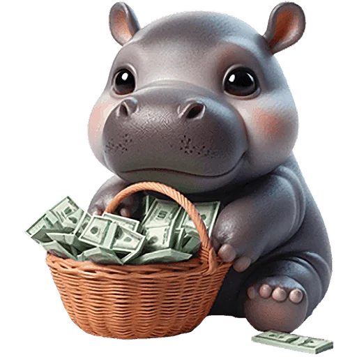 🤑 Стикер «Бегемотик» для Telegram