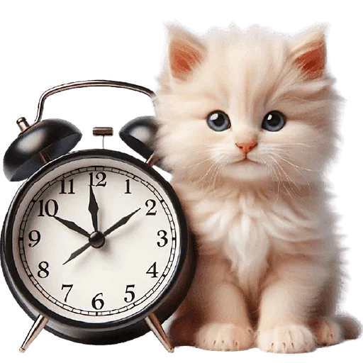 ⏰ Стикер «Забавный котенок» для Telegram