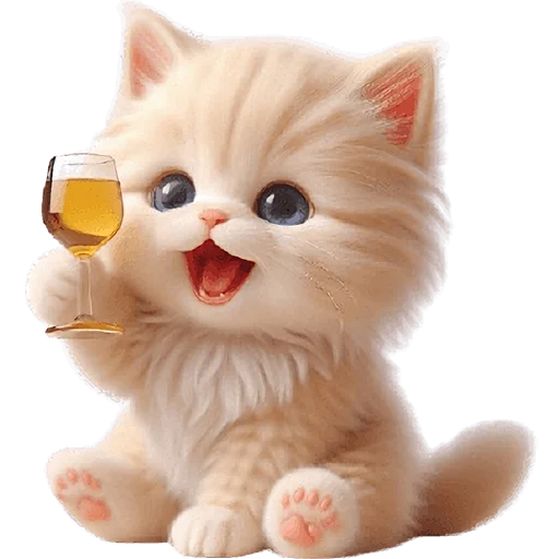 🍷 Стикер «Забавный котенок» для Telegram