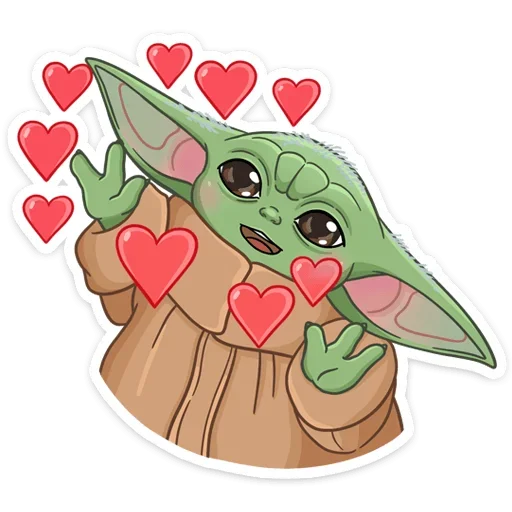 ❤️ Стикер «Малыш Мандалорец» для Telegram