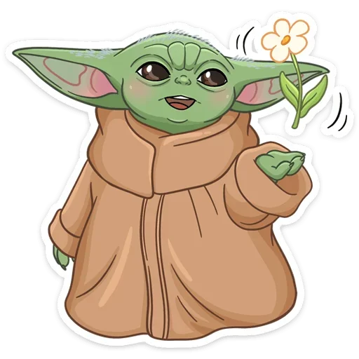 🌻 Стикер «Малыш Мандалорец» для Telegram