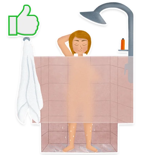 🚿 Стикер «Боль в спине, канал» для Telegram