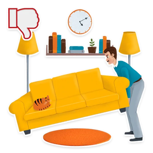 💪 Стикер «Боль в спине, канал» для Telegram
