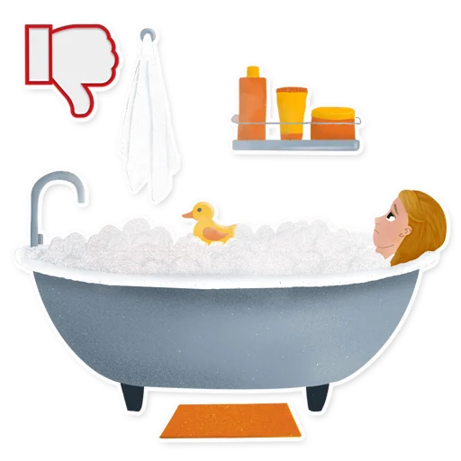 🛁 Стикер «Боль в спине, канал» для Telegram