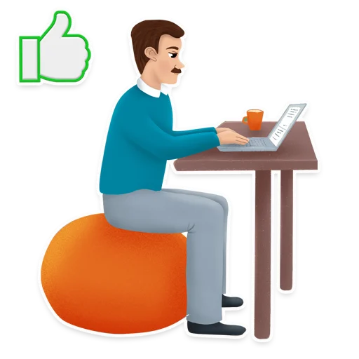 👨‍💻 Стикер «Боль в спине, канал» для Telegram