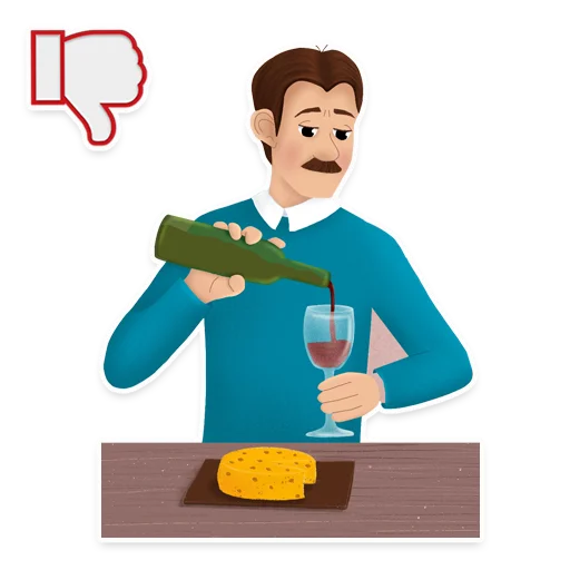 🍷 Стикер «Боль в спине, канал» для Telegram