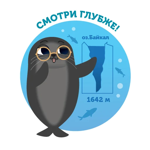 🤓 Стикер «Байкальская нерпа» для Telegram