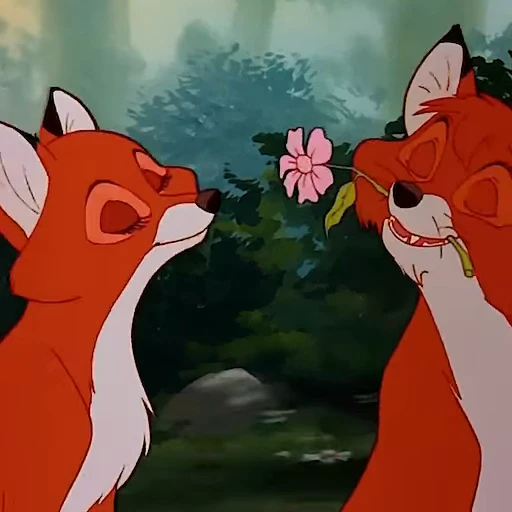 🌸 Стикер «tod and vixey» для Telegram