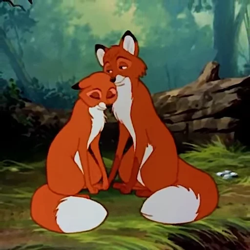 🥰 Стикер «tod and vixey» для Telegram